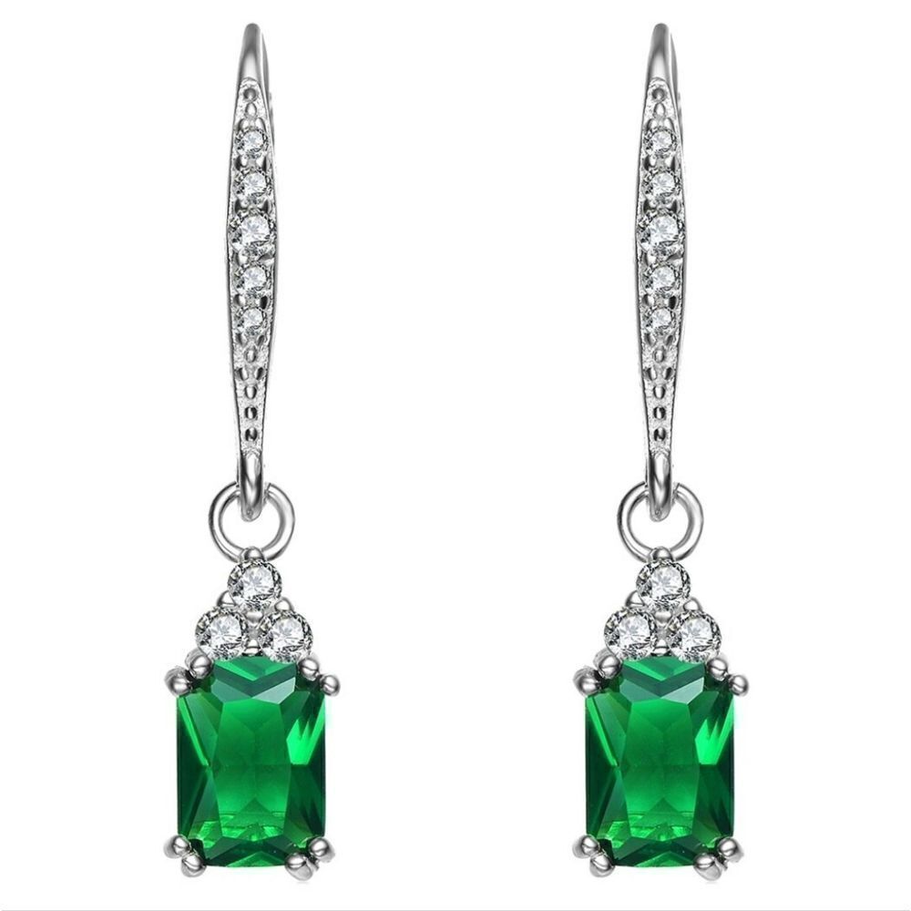 GENEVIVE Sterling Silver CZ Earrings